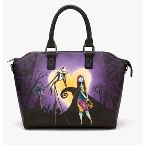 NWT Loungefly The Nightmare Before Christmas Jack & Sally Heart Moon Satchel Bag